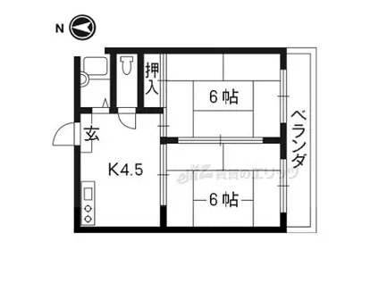 大宅マンション(2DK/3階)の間取り写真