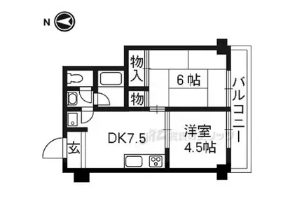 中野ビル(2DK/6階)の間取り写真