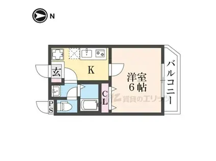 レジデンス京都伏見イースト(1K/2階)の間取り写真