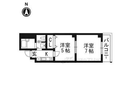 マッケンジー東堀川(2K/3階)の間取り写真