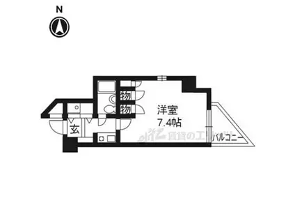 アクシルコート京都二条イースト(1K/1階)の間取り写真