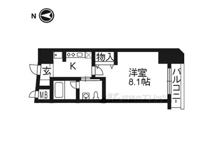クリスタルグランツ京都高辻804(1K/8階)の間取り写真
