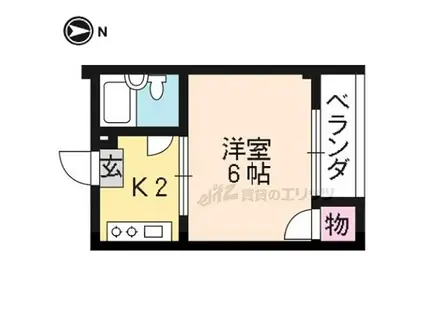 ドミトリー北斗(1K/3階)の間取り写真