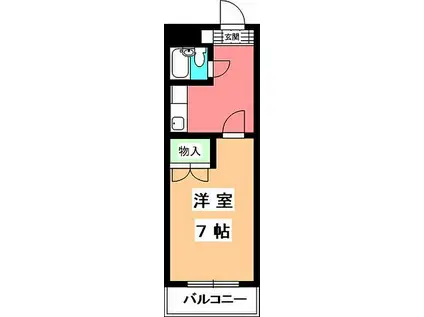 メゾンドムーアI(1K/2階)の間取り写真