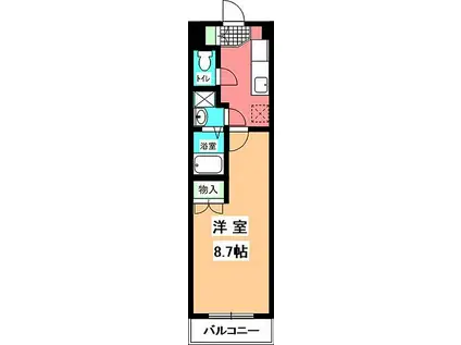 メトロコア西市駅(1K/3階)の間取り写真