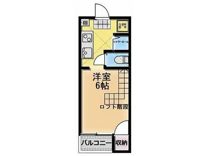 サンラーク神埼(1K/1階)の間取り写真