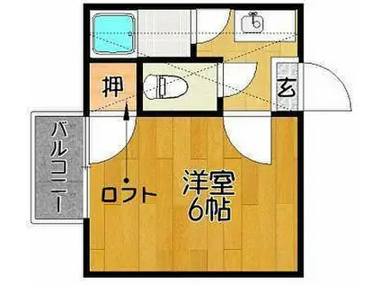 コーポ古賀(1K/2階)の間取り写真
