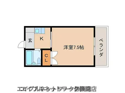 JR東海道本線 静岡駅 徒歩14分 5階建 築36年(1K/4階)の間取り写真