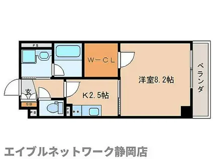 JR東海道本線 静岡駅 徒歩12分 10階建 築16年(1K/10階)の間取り写真
