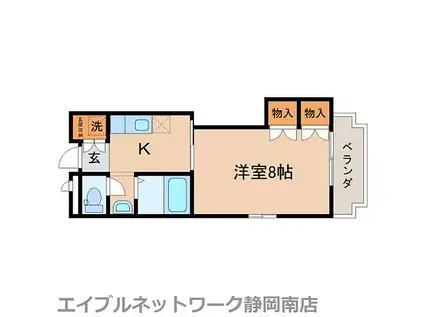 JR東海道本線 藤枝駅 徒歩13分 4階建 築31年(1K/1階)の間取り写真