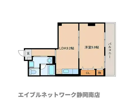 JR東海道本線 藤枝駅 徒歩4分 4階建 築48年(1LDK/3階)の間取り写真