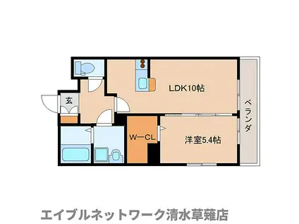 静岡鉄道静岡清水線 草薙駅(静岡鉄道) 徒歩13分 3階建 築12年(1LDK/2階)の間取り写真