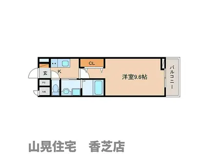 JR和歌山線 志都美駅 徒歩5分 3階建 新築(1K/3階)の間取り写真