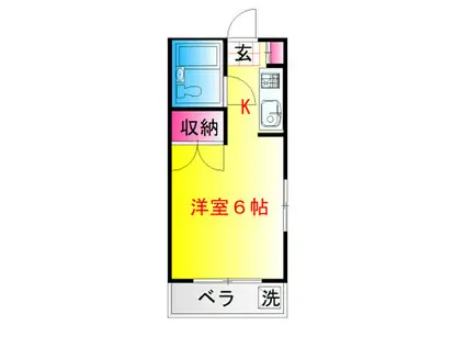 兼子ビル(ワンルーム/2階)の間取り写真