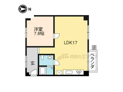 北野885(1LDK/1階)の間取り写真