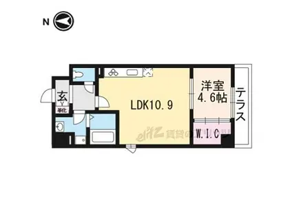 THERESIDENCE二条駅前(1LDK/1階)の間取り写真