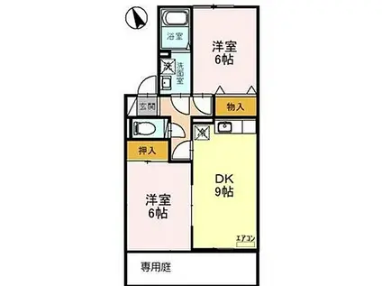 アットイーズ(2LDK/1階)の間取り写真