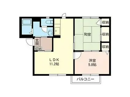 メゾン武蔵野(2LDK/1階)の間取り写真