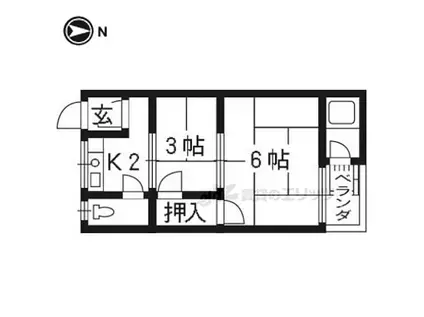 第2北村マンション(2K/2階)の間取り写真