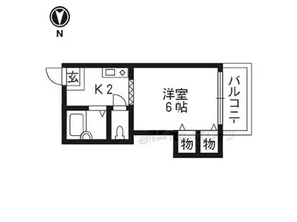 サンハイツ伊勢田(1K/2階)の間取り写真