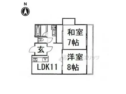 進和山科ハイライフ(2LDK/9階)の間取り写真