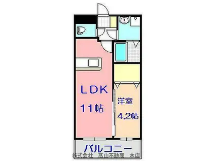 レジェンド桜八番館(1LDK/1階)の間取り写真