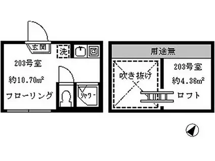 ソフィアオアシス(ワンルーム/2階)の間取り写真