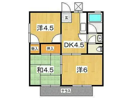 コーポ小八幡(3DK/1階)の間取り写真