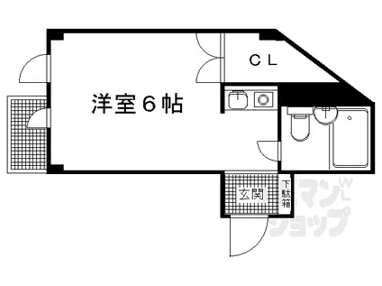 コスモハイツ里ノ内(ワンルーム/4階)の間取り写真