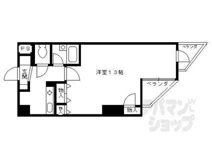 阪急京都本線 大宮駅(京都) 徒歩1分 10階建 築26年(1K/6階)の間取り写真