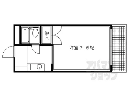 京都市営烏丸線 北山駅(京都) 徒歩10分 3階建 築35年(1K/3階)の間取り写真