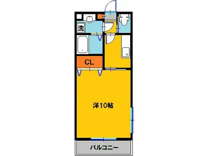 Y&M小平(1K/3階)の間取り写真
