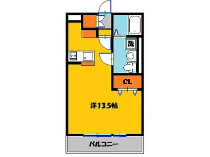 BIZ STAY 宇都宮(ワンルーム/2階)の間取り写真