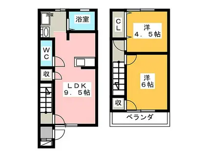 サンセリテ(2LDK)の間取り写真