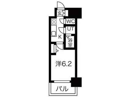 メイクスWアート今池III(1K/12階)の間取り写真