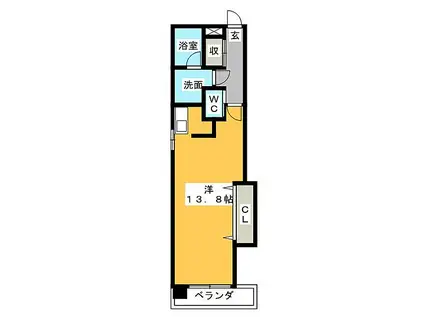 LIVEMAX MOON(ワンルーム/2階)の間取り写真