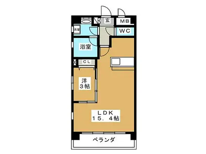 FELICE IZUMI(1LDK/4階)の間取り写真