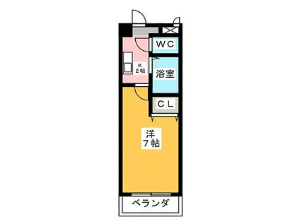 グランベール安田通(1K/4階)の間取り写真
