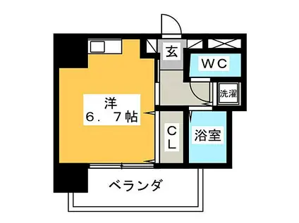ニューポートマンション(ワンルーム/2階)の間取り写真
