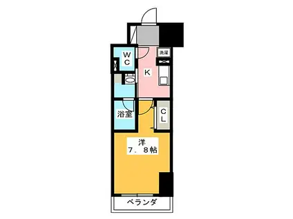 パークアクシス新栄(1K/12階)の間取り写真