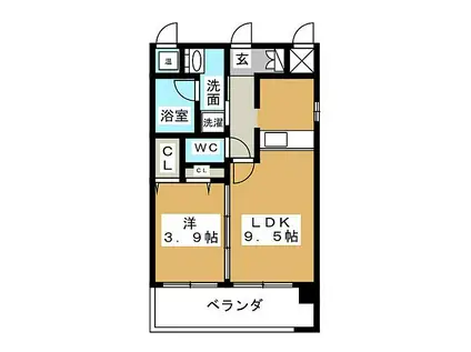 東桜コート(1LDK/9階)の間取り写真