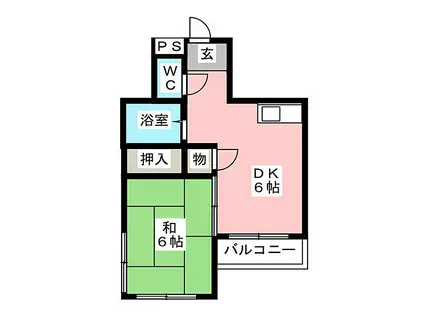 マンション扇菊(1DK/3階)の間取り写真