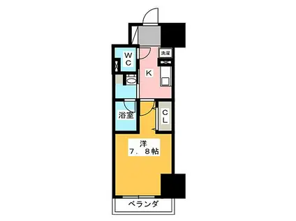 パークアクシス新栄(1K/11階)の間取り写真
