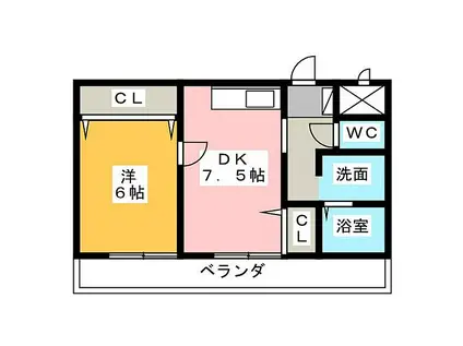 柴昭ビルエスパシオ(1DK/4階)の間取り写真