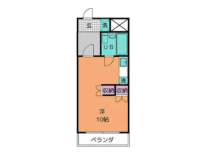 ARK SHIOGAMA(ワンルーム/1階)の間取り写真