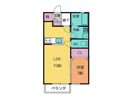 マローネ平針(1LDK/2階)の間取り写真