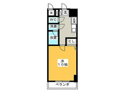アーバンシティ幸田(1K/1階)の間取り写真