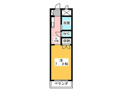ドルフ春日井(1K/4階)の間取り写真