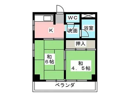 小野マンション(2K/4階)の間取り写真
