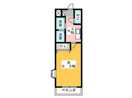 ロイヤルコート天王(1K/3階)の間取り写真